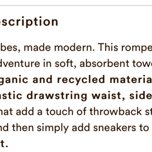 NWOT Terry Towel Romper - Picture 7 of 7